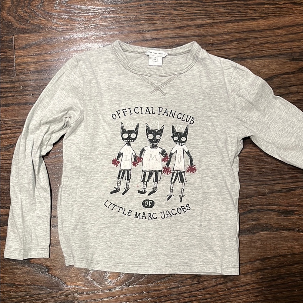 Little Marc Jacobs Gray Long Sleeve Tee with Playful Graphic